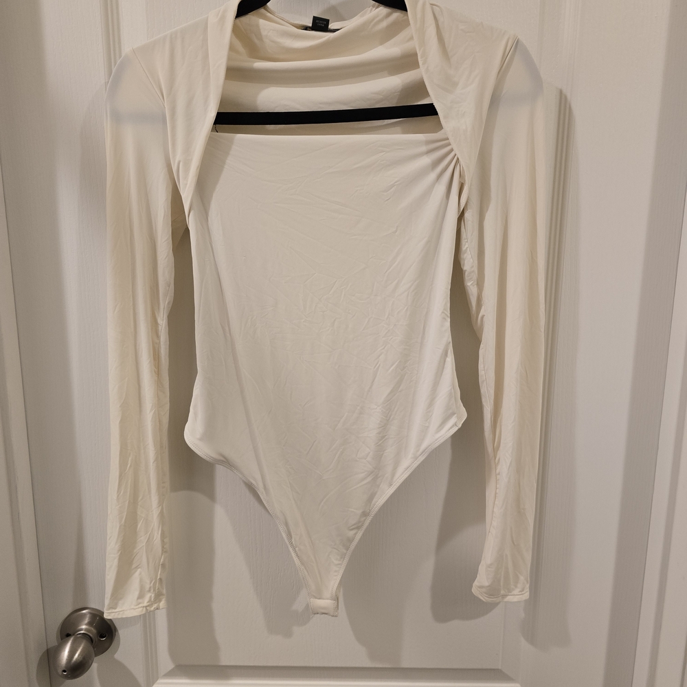 Wild Fable Cream Long Sleeve Bodysuit